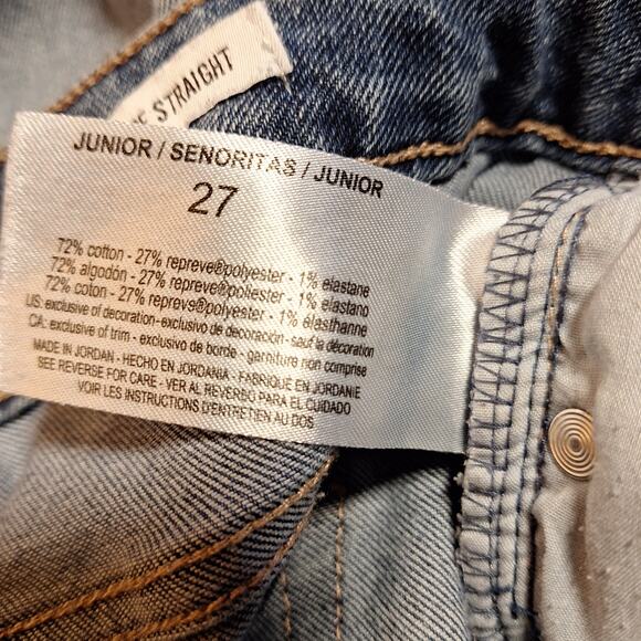 William rast high rise straight jeans size 27 stretchy curvy womens medium wash - Picture 4 of 6